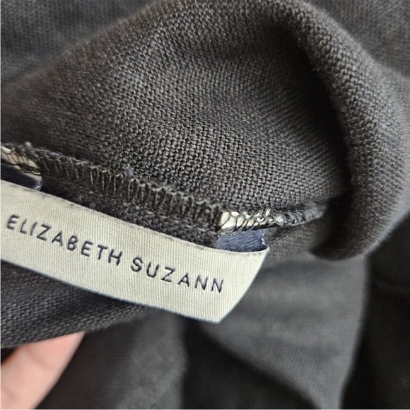 Elizabeth Suzann Jumpsuit Tall Large Women's Mara Black 100% Linen Minimalist - Picture 12 of 14